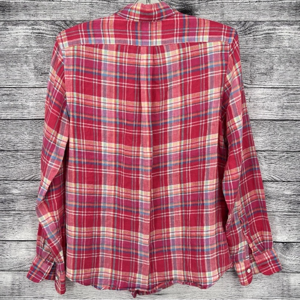 Vineyard Vines Slim Fit Linen Murray Shirt Plaid Medium EUC - Picture 3 of 4